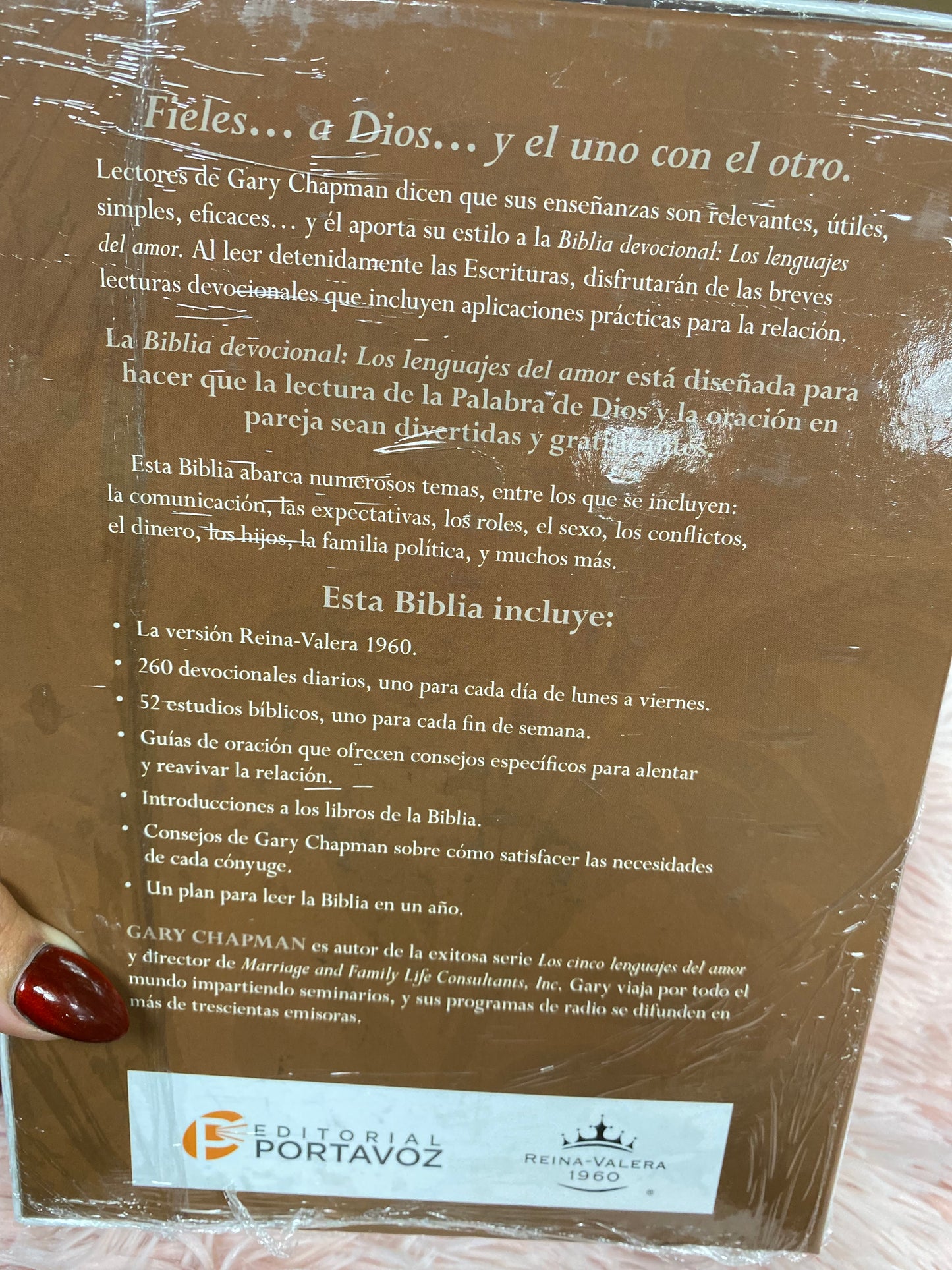Biblia devocional los lenguajes del amor de Gary Chapman versión RV1960