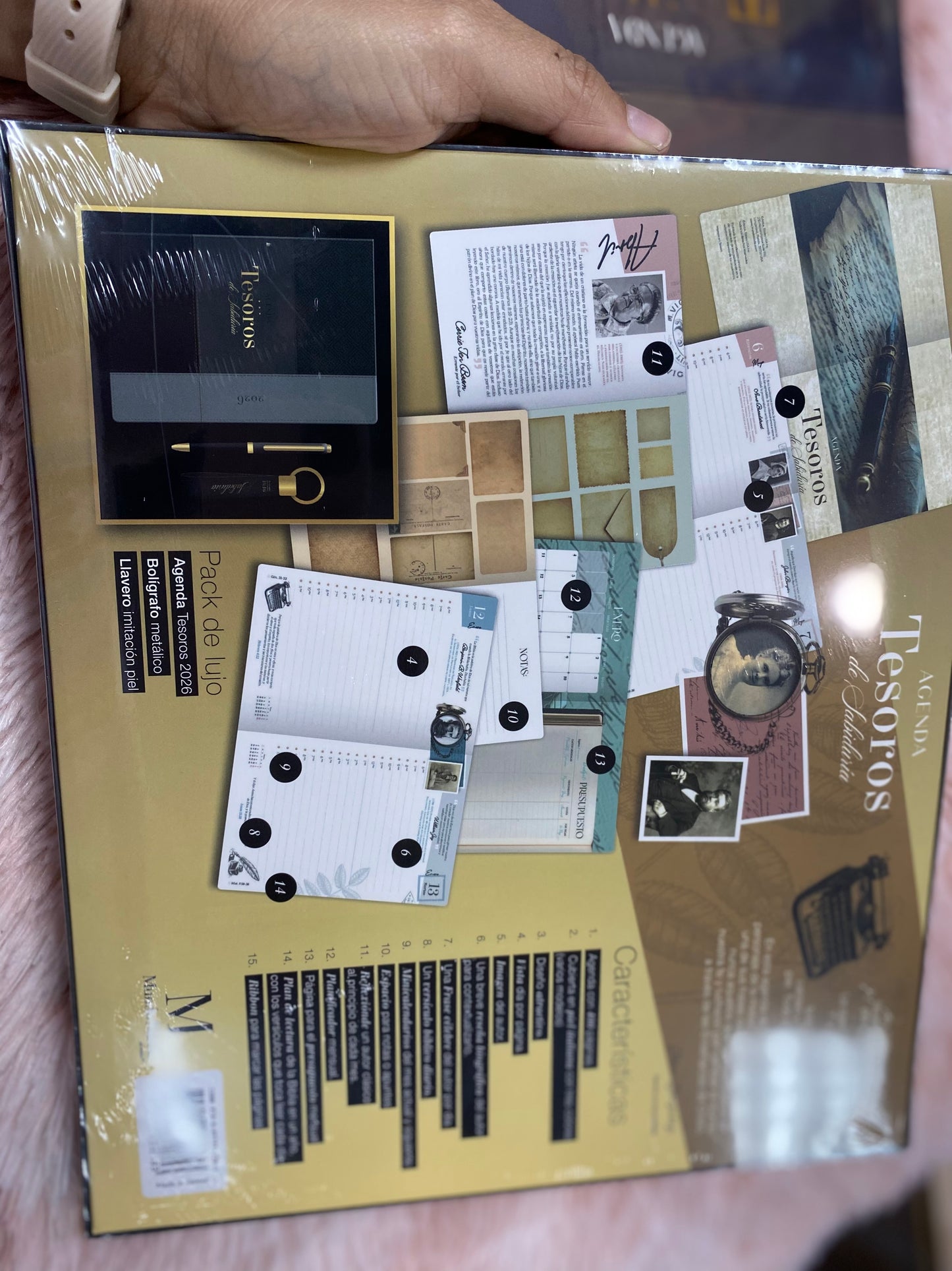 Agendas 2026 - Tesoros de sabiduría en caja con llavero y bolígrafo