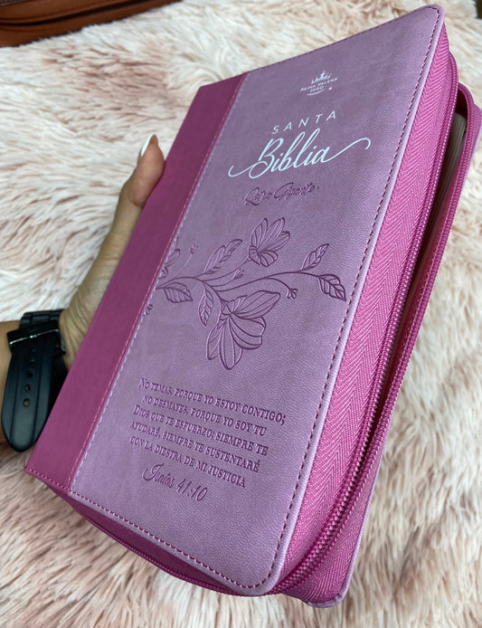 Biblia símil piel letra gigante 14 puntos con cierre y canto dorado versión RV1960 y concordancia