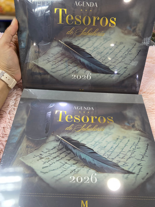 Agendas 2026 - Tesoros de sabiduría en caja con llavero y bolígrafo