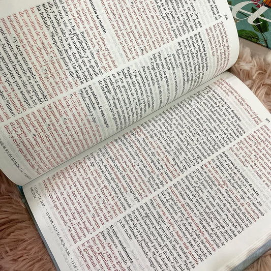Biblia tapa dura floreada letra grande 10 puntos versión RV1960 con concordancia