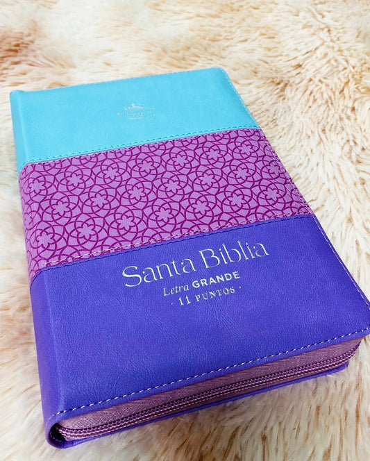 Biblia pequeña letra grande 11 puntos con cierre e índice versión RV60 con concordancia