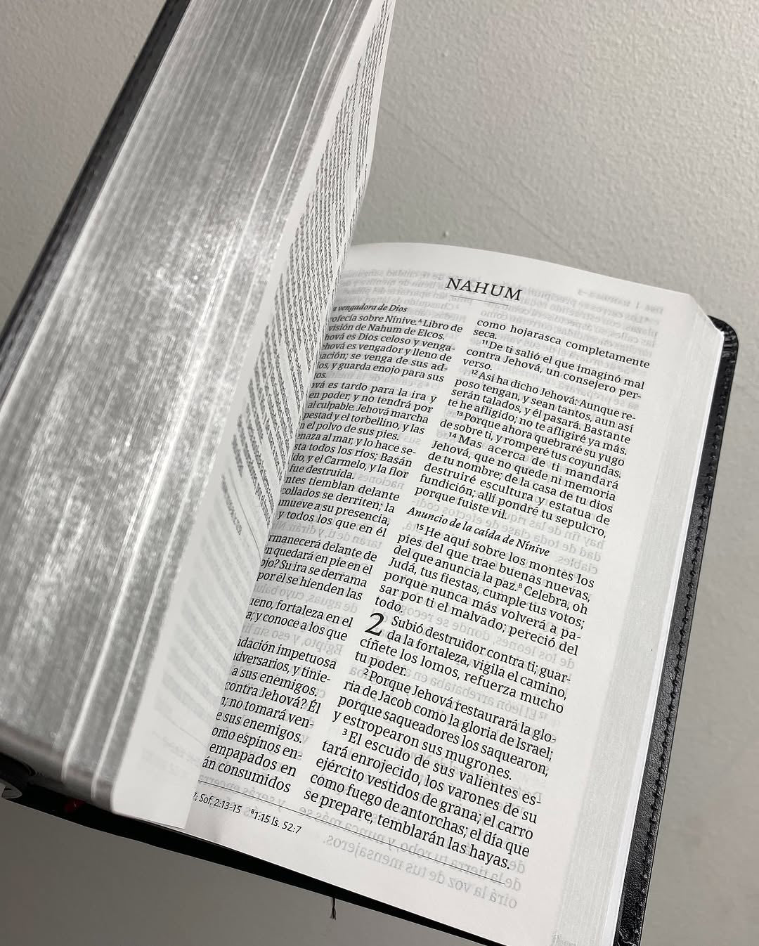 Biblia del ministro en símil piel color negro con canto plateado