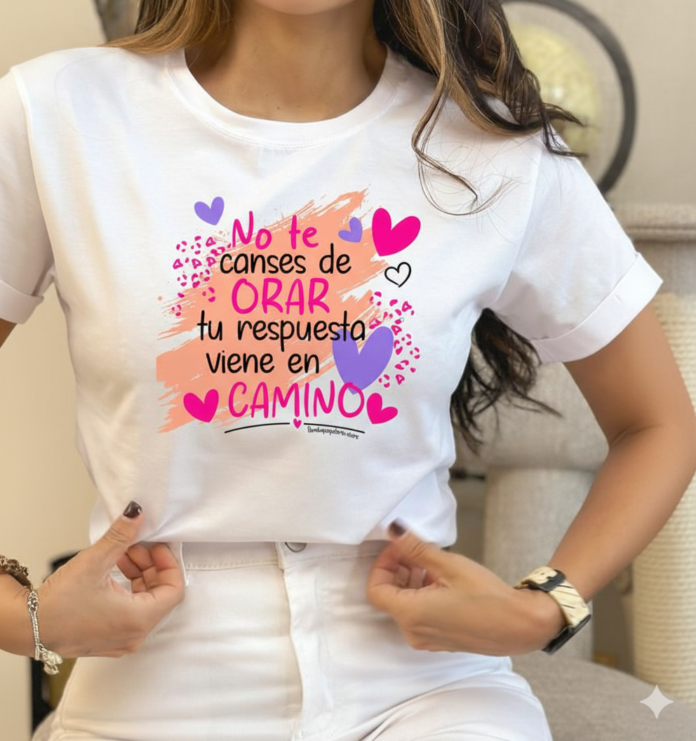 Franela 100% algodón talla S, M y XL con msjs bíblicos en impresión DTF full color