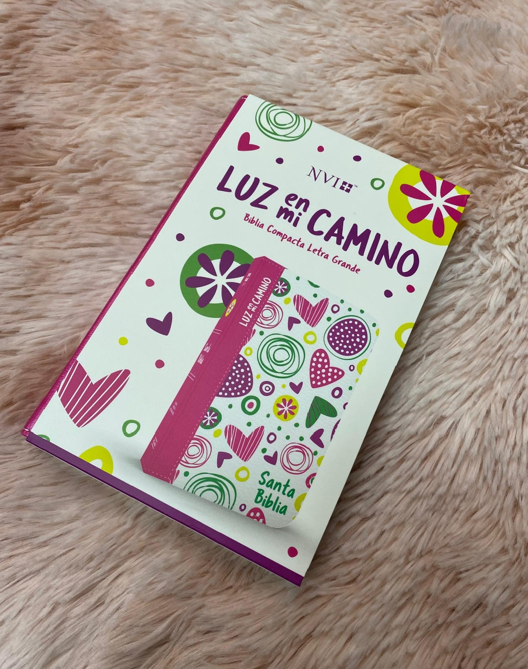 Biblia luz en mi camino versión NVI para jóvenes ilustrada letra mediana 8,5 puntos canto pintado