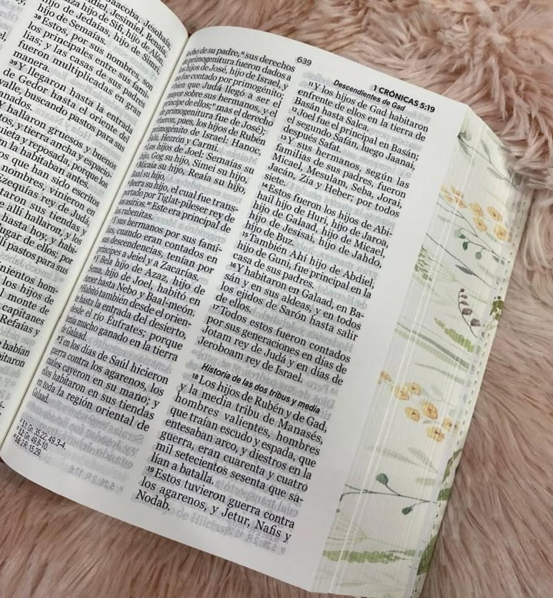 Biblia letra grande 11 puntos canto floreado versión RV60 con concordancia