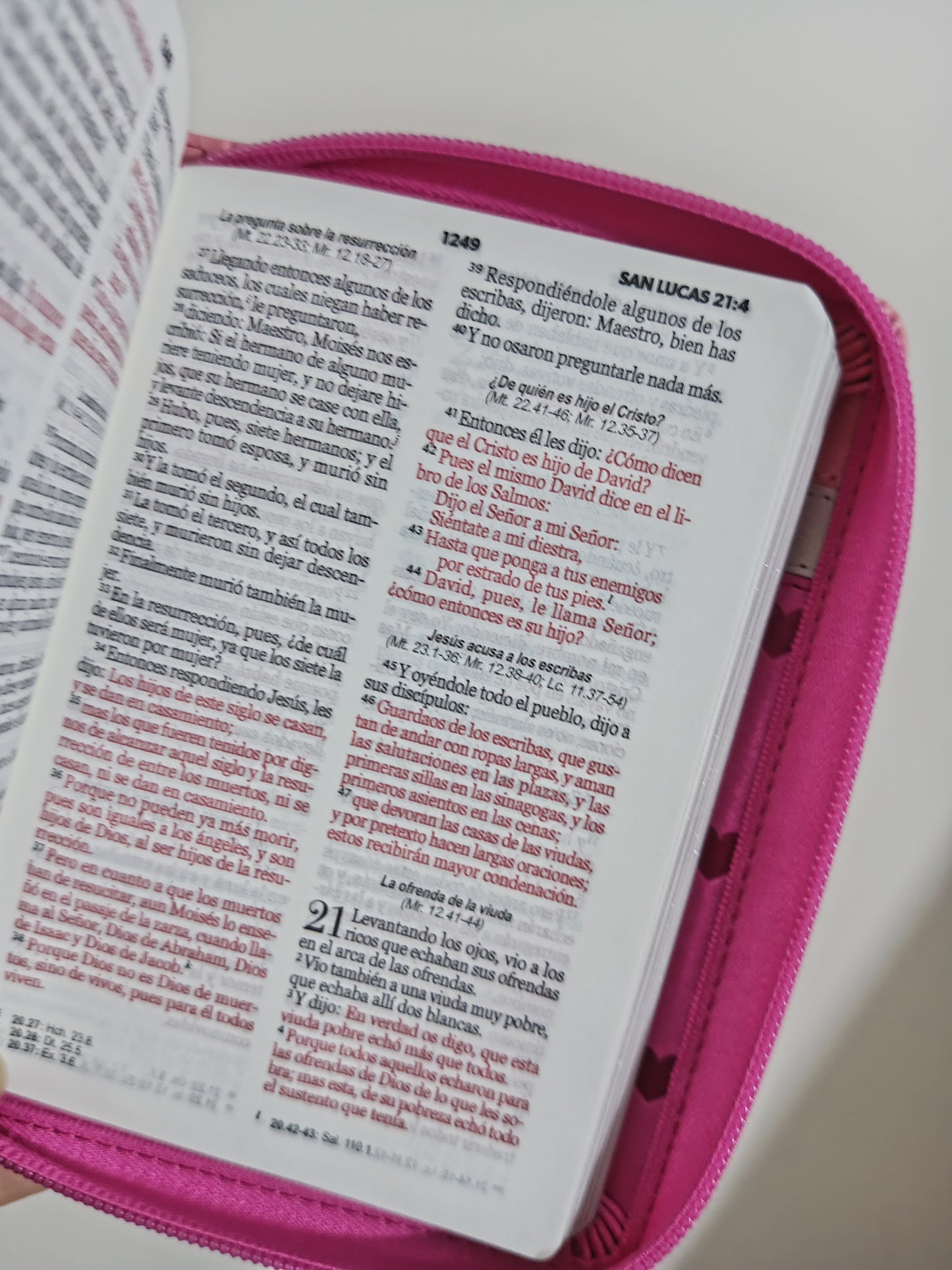 Biblia tamaño bolsillo letra 8 puntos con cierre símil piel versión RV60 con concordancia
