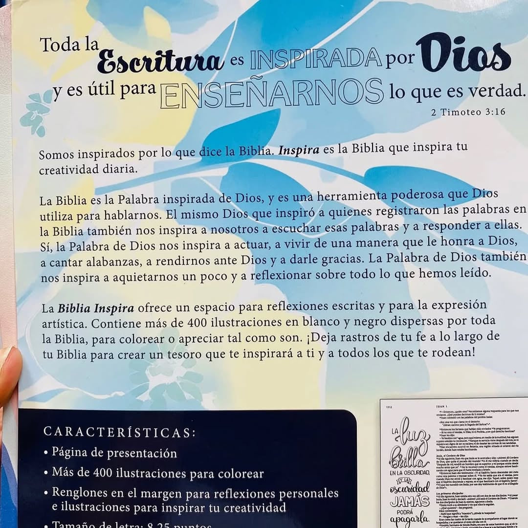 Biblia inspira artística de apuntes e ilustraciones versión NTV letra mediana