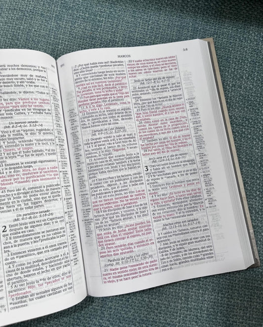 Biblia de estudio scofield en tapa dura letra mediana versión RV1960