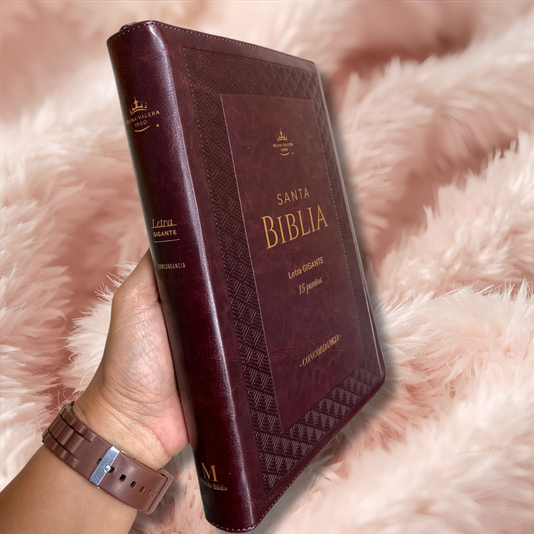 Biblia letra gigante 15 puntos con cierre e índice versión RV60 con concordancia