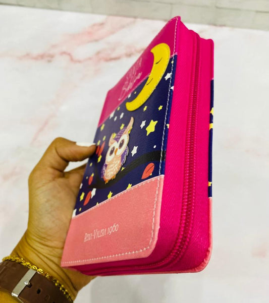 Biblia tamaño bolsillo para niños ilustrada con cierre letra mediana versión RV60