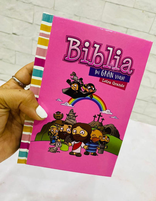 Biblia para niños ilustrada tapa dura en letra grande versión RV60