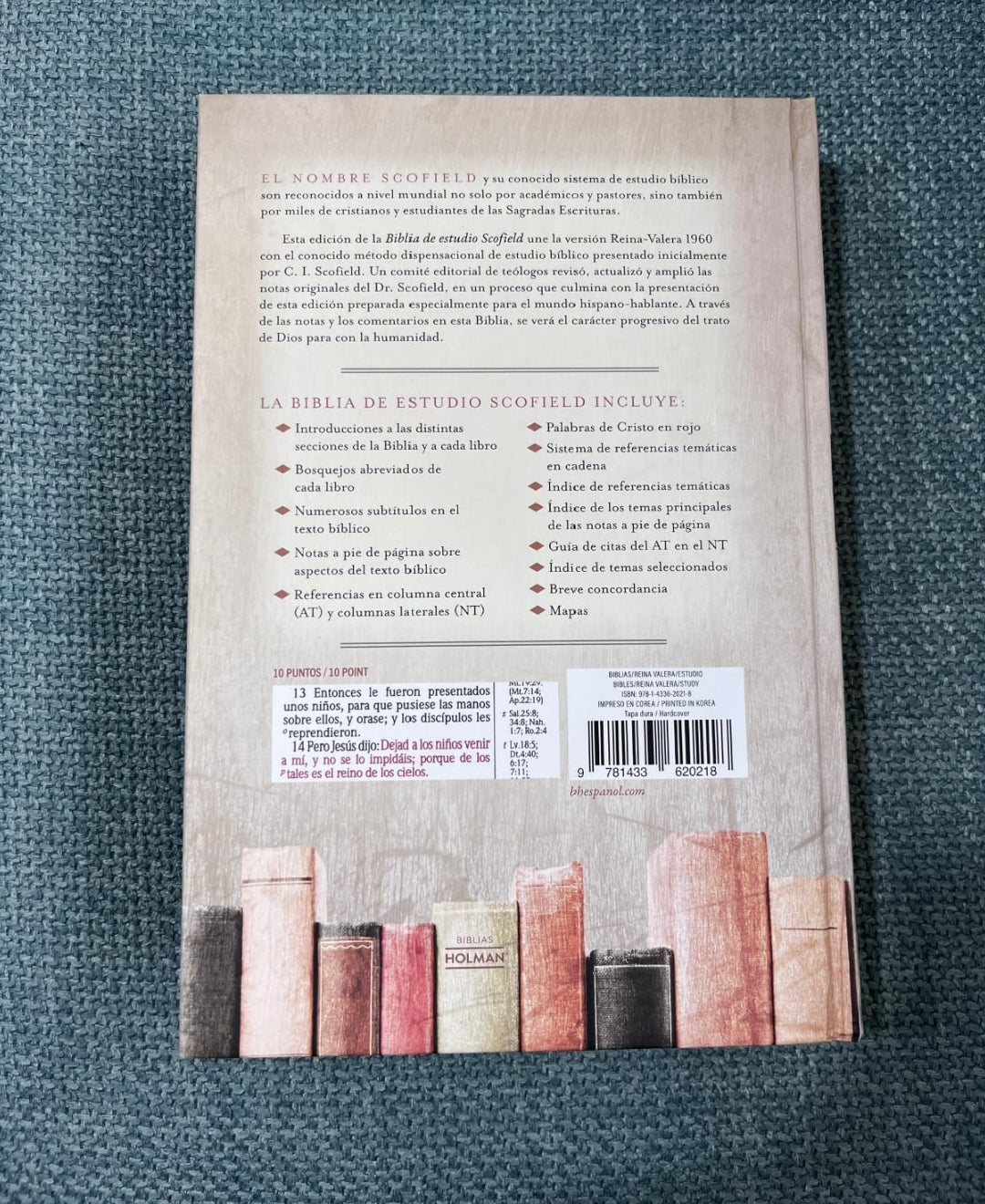 Biblia de estudio scofield en tapa dura letra mediana versión RV1960