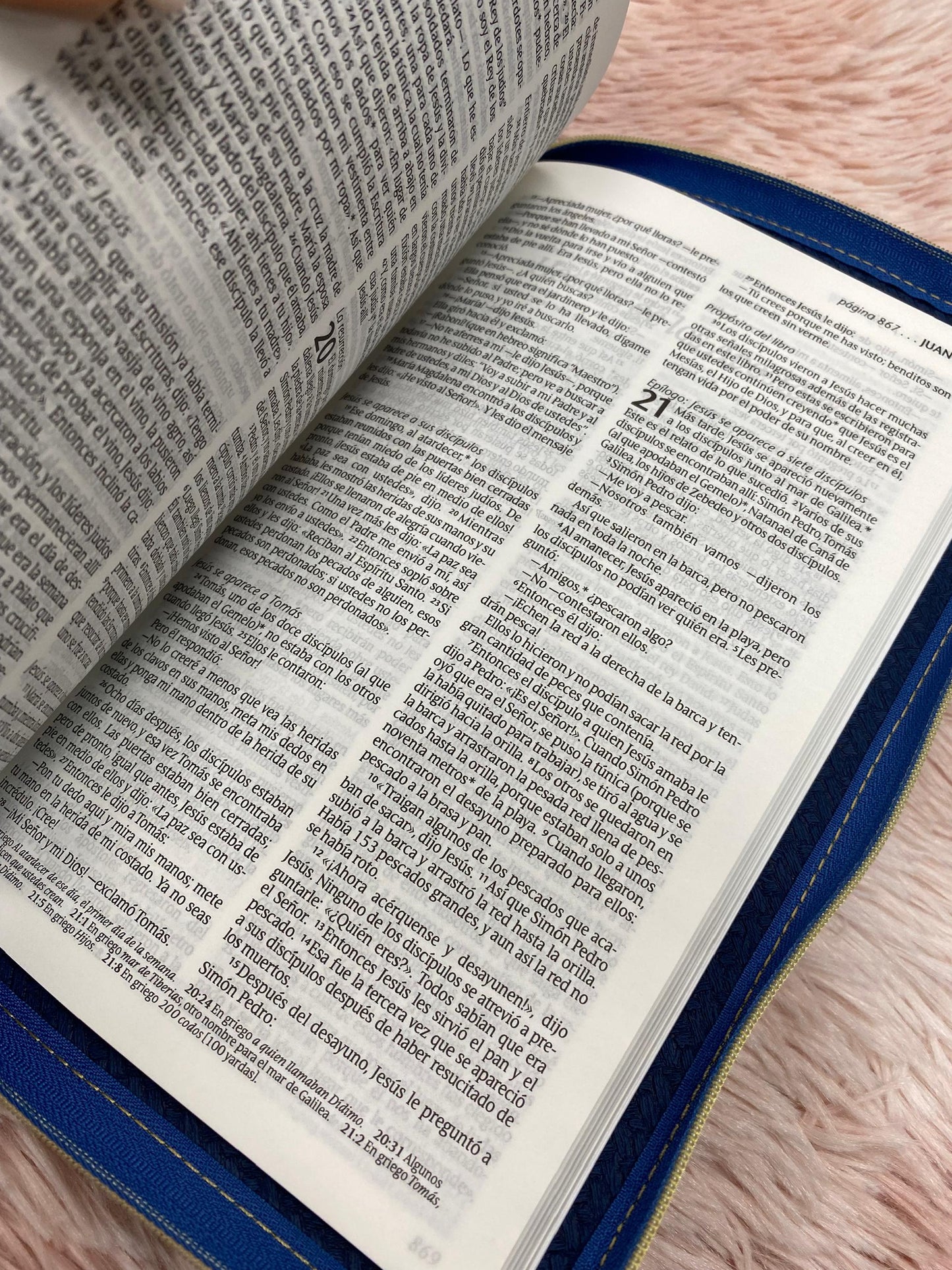 Biblia versión NTV con cierre ultradelgada letra mediana