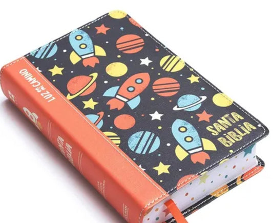 Biblia luz en mi camino versión NVI para jóvenes ilustrada letra mediana 8,5 puntos canto pintado