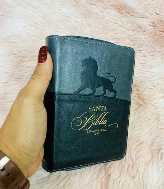 Biblia tamaño bolsillo con cierre e índice símil piel tamaño de letra mediana 8 puntos versión RV60