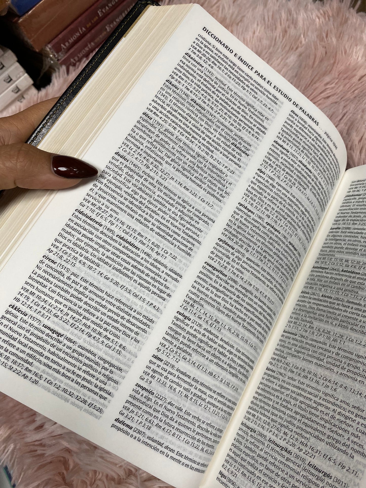 Biblia simil piel ultrafina versión RV1960 canto dorado letra grande palabras de Jesús en rojo