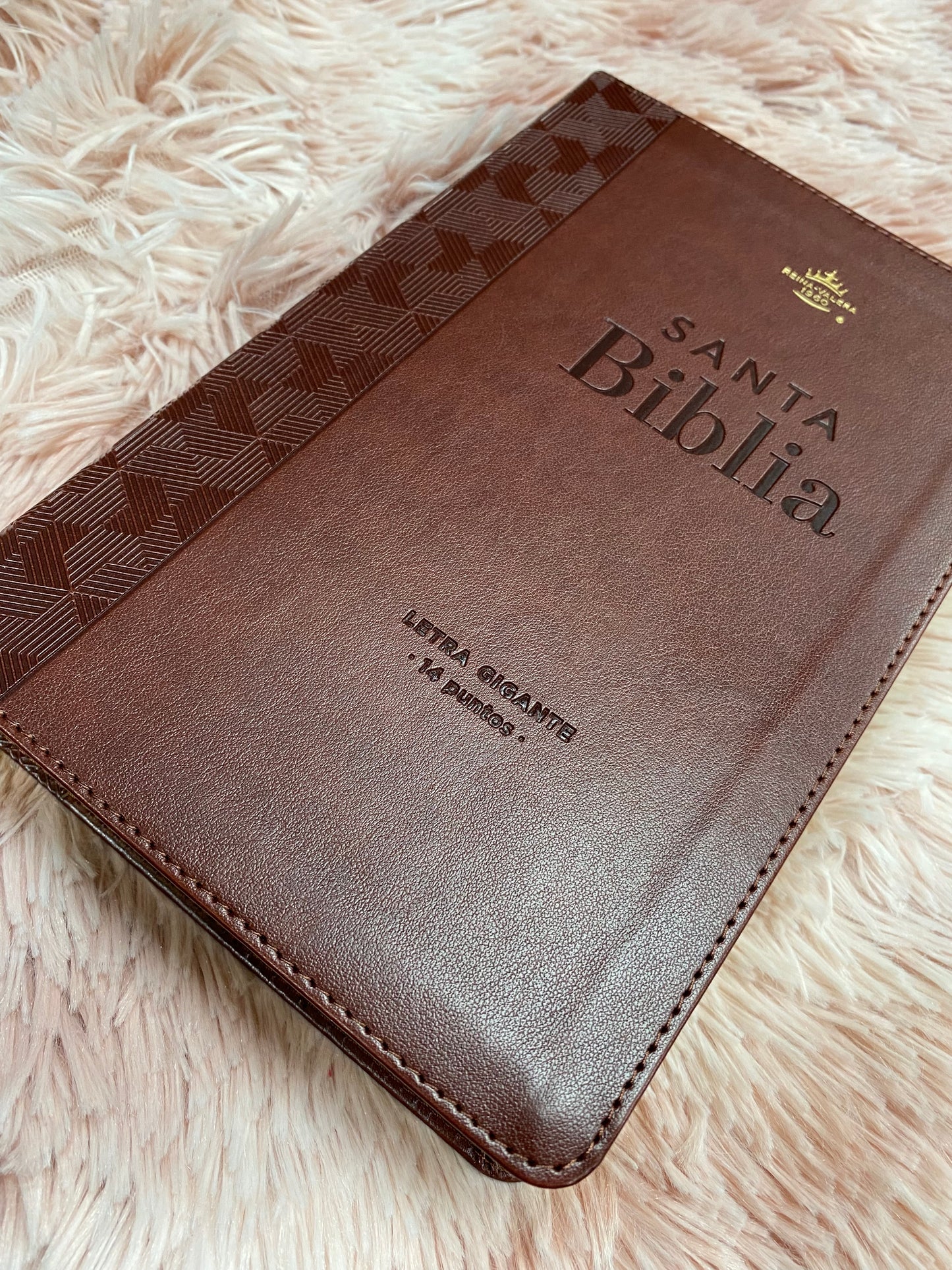 Biblia letra gigante de 14 puntos con canto dorado en símil piel versión RV1960 con concordancia