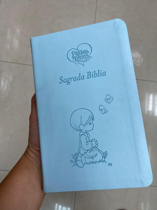 Biblia católica de américa en símil piel con canto plateado letra grande