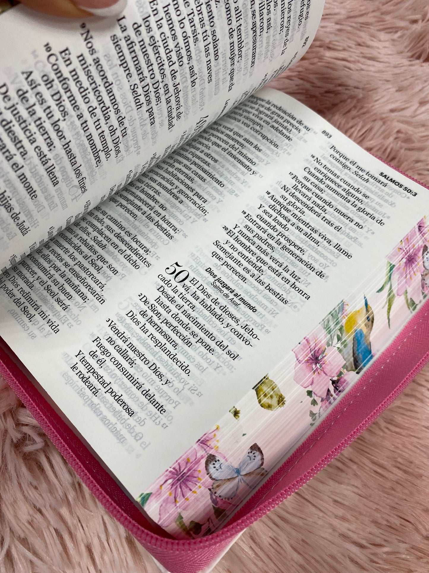 Biblia letra grande 11 puntos con cierre y canto floreado versión RV60 con concordancia