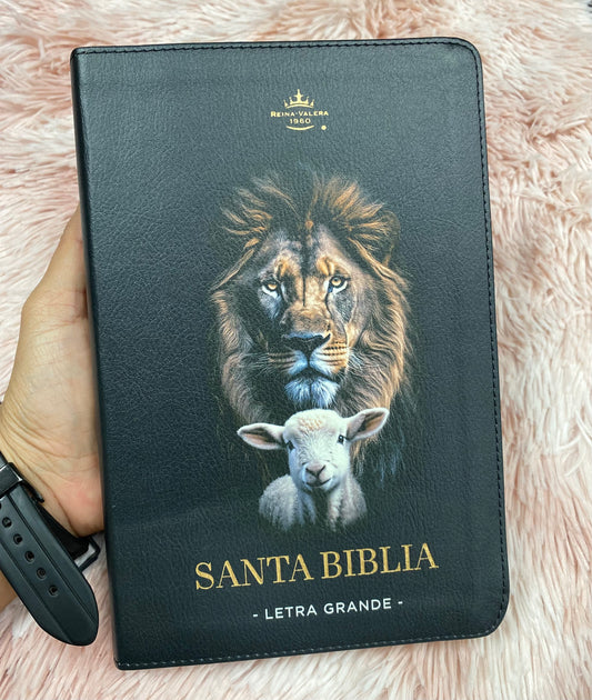 Biblia letra grande 12 puntos tapa flexible versión RV1960 con índice y con concordancia