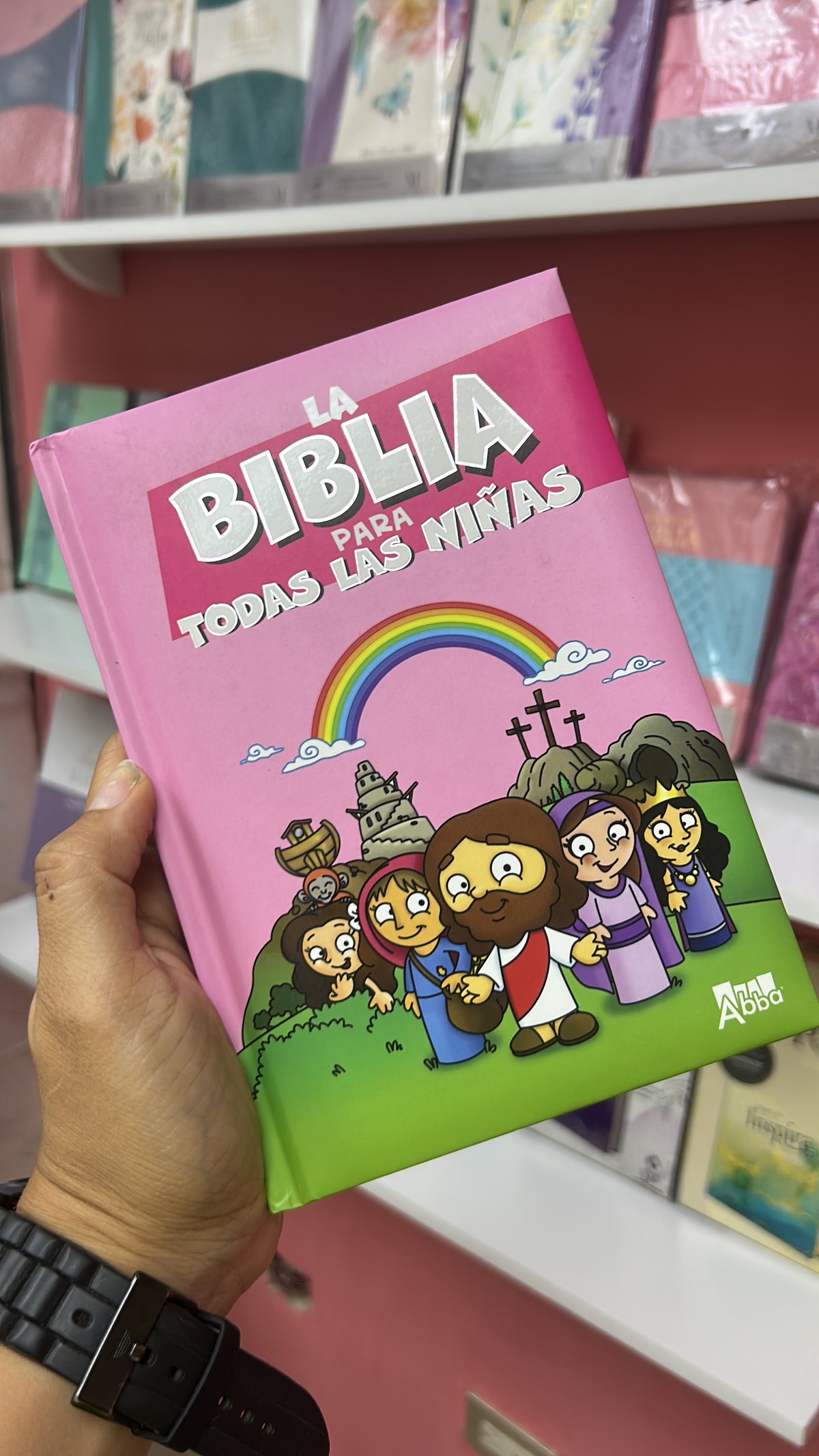 Biblia de niñas ilustrada relatos bíblicos ilustrada rosada