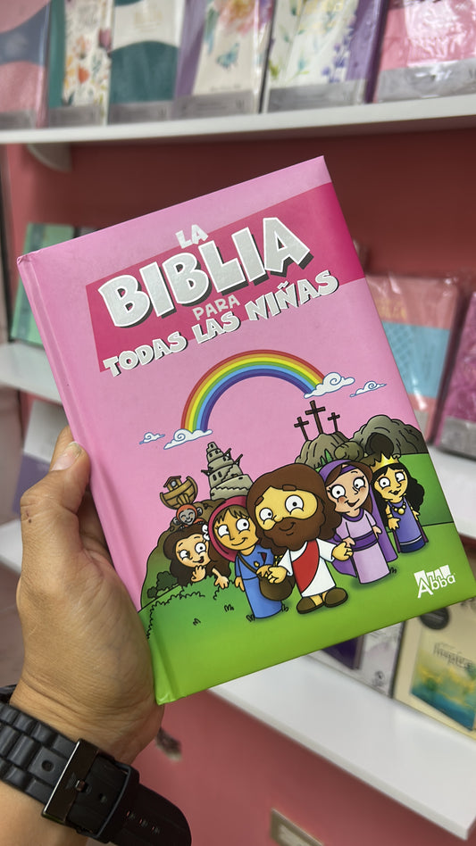 Biblia de niñas ilustrada relatos bíblicos ilustrada rosada