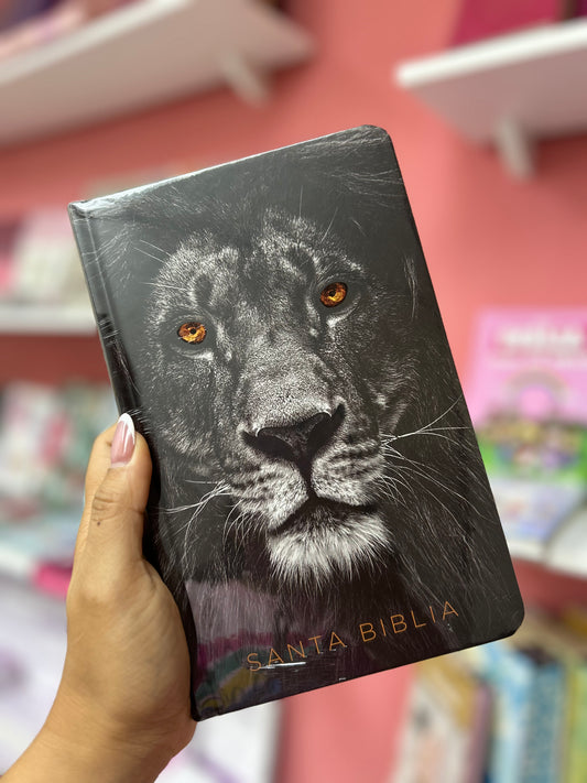 Biblia tapa dura león de Judá letra grande 10 puntos versión RV1960 con concordancia