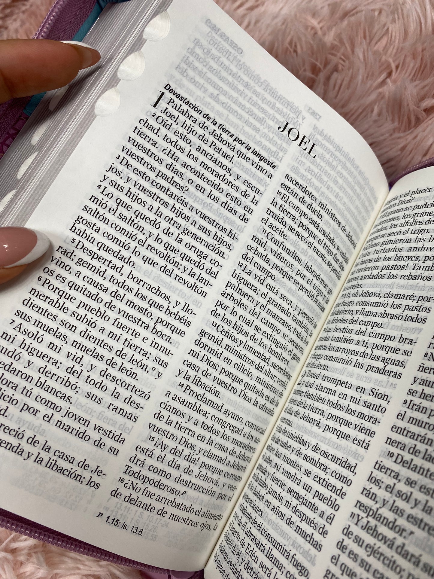 Biblia mediana letra grande 11 puntos con cierre e índice versión RV960 palabras de Jesús en rojo con concordancia