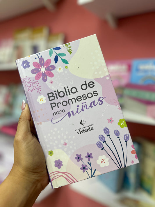 Biblia de promesas para niñas versión NTV en tapa dura ilustrada y promesas marcadas