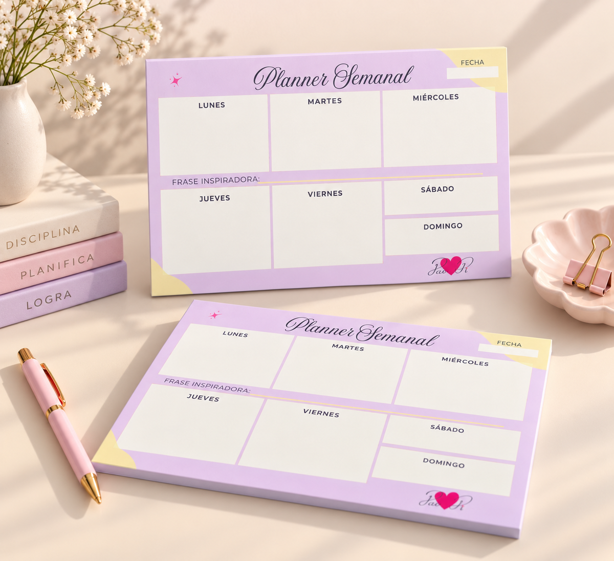 Planner semanal de escritorio tamaño A4
