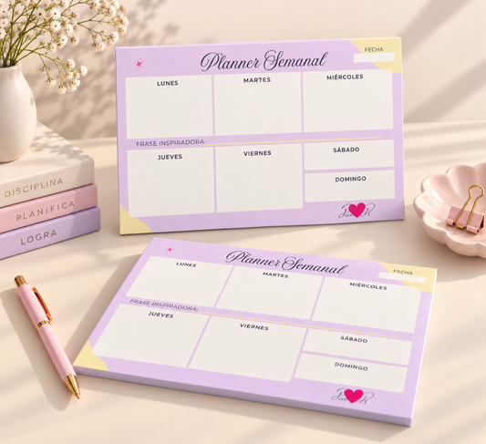 Planner semanal de escritorio tamaño A4