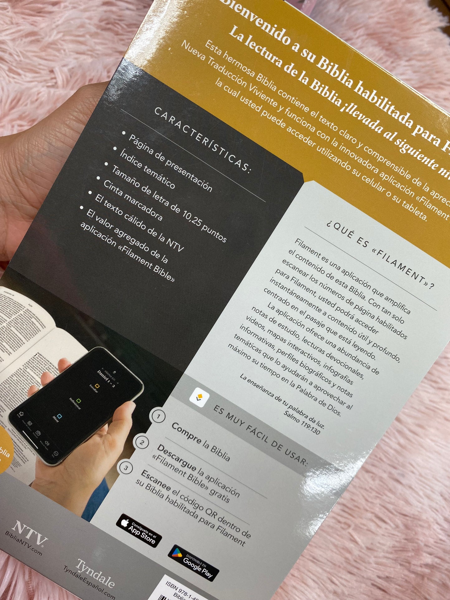 Biblia versión NTV de letra grande en símil piel