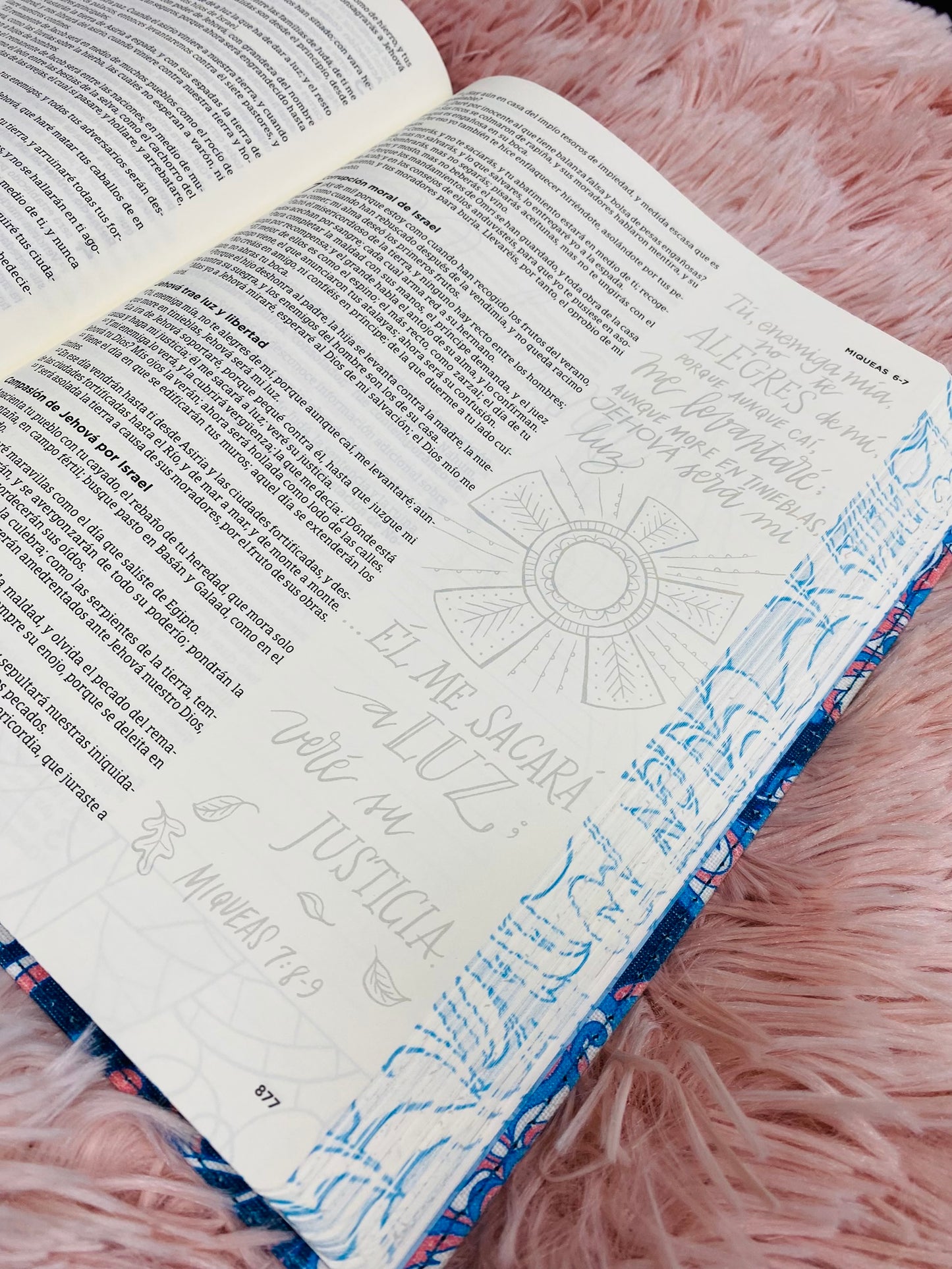 Biblia artística de apuntes e ilustrada letra mediana versión RV1960 canto floreado tapa dura y tela