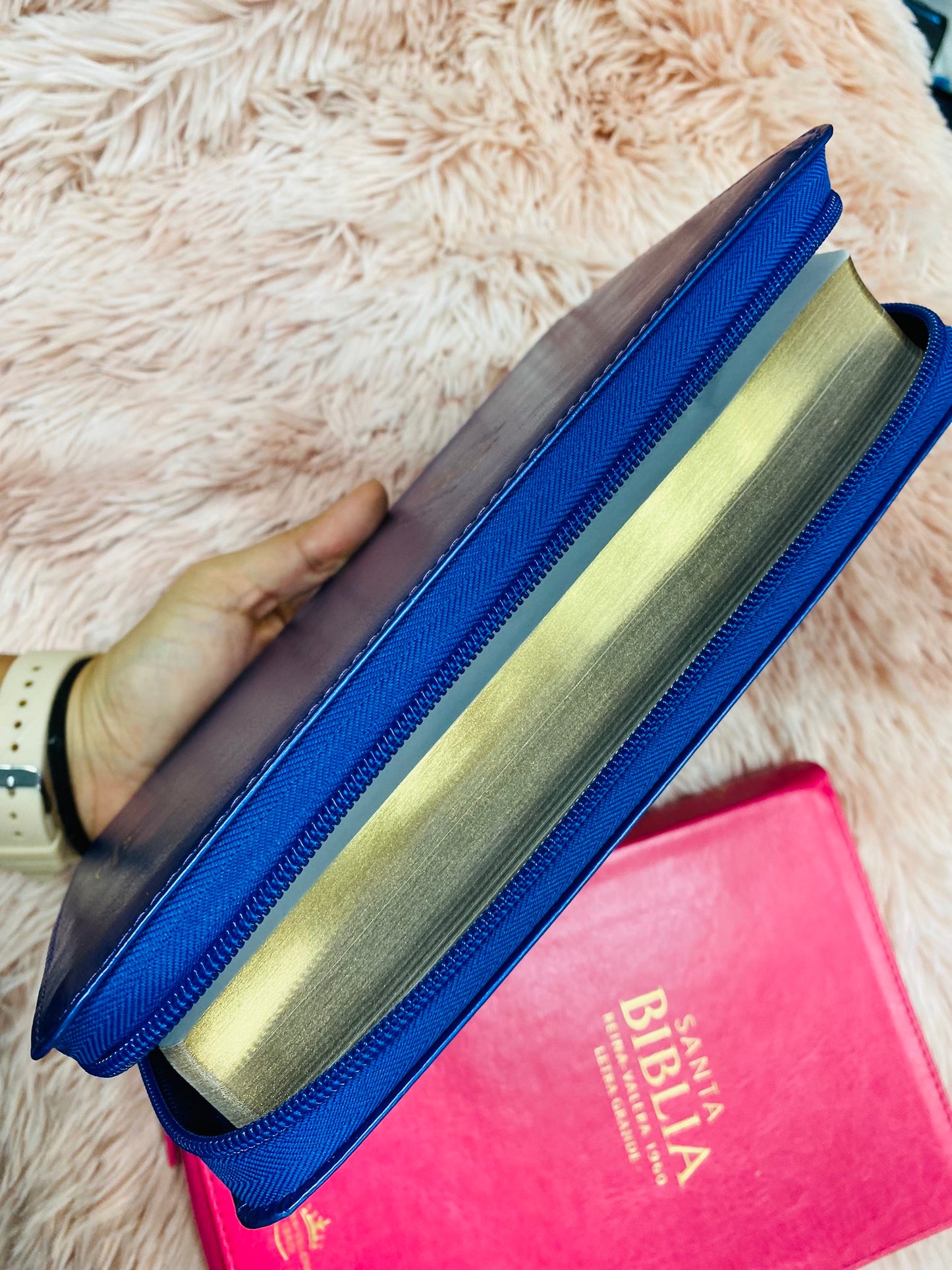 Biblia letra grande 12 puntos con cierre y canto dorado versión RV1960