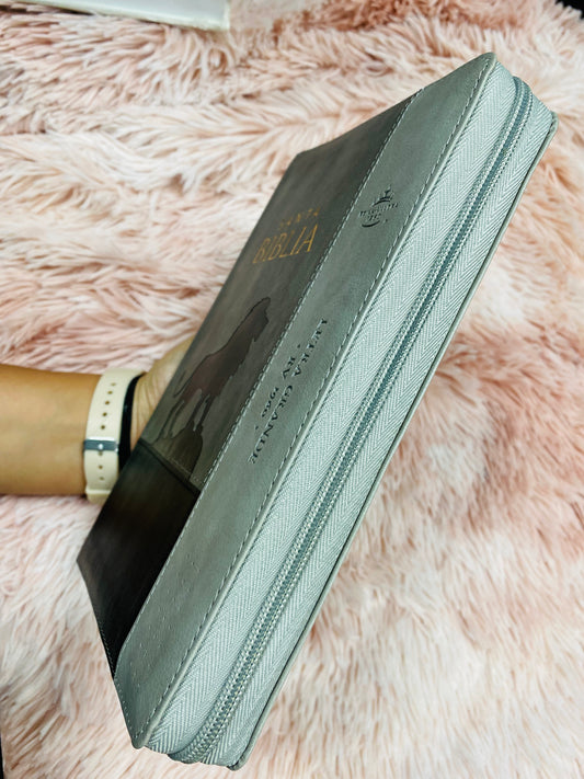 Biblia letra grande con cierre e índice versión RV1960 en símil piel con concordancia