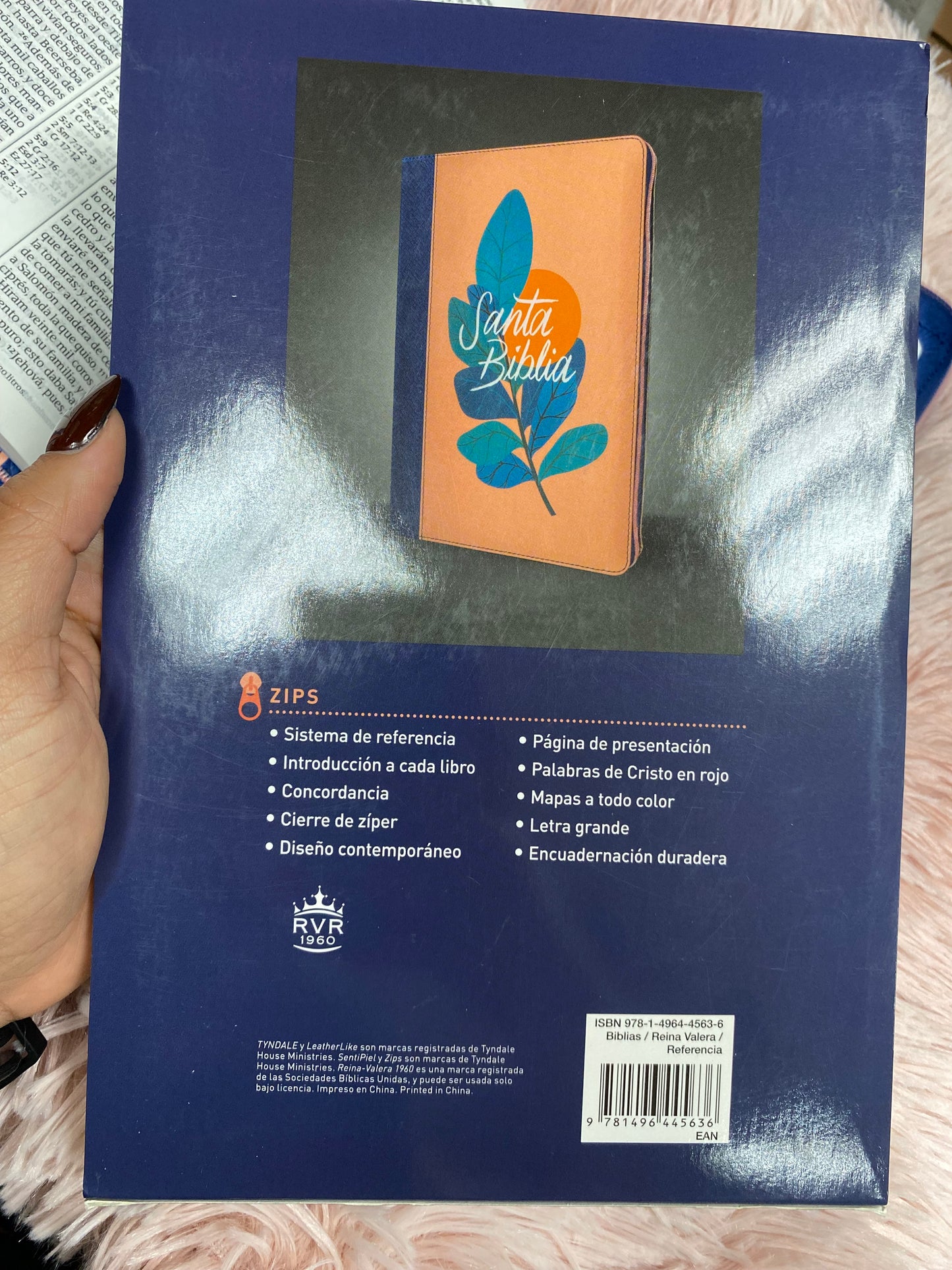Biblia con cierre letra grande ultrafina palabras de Jesús en rojo versión RV1960