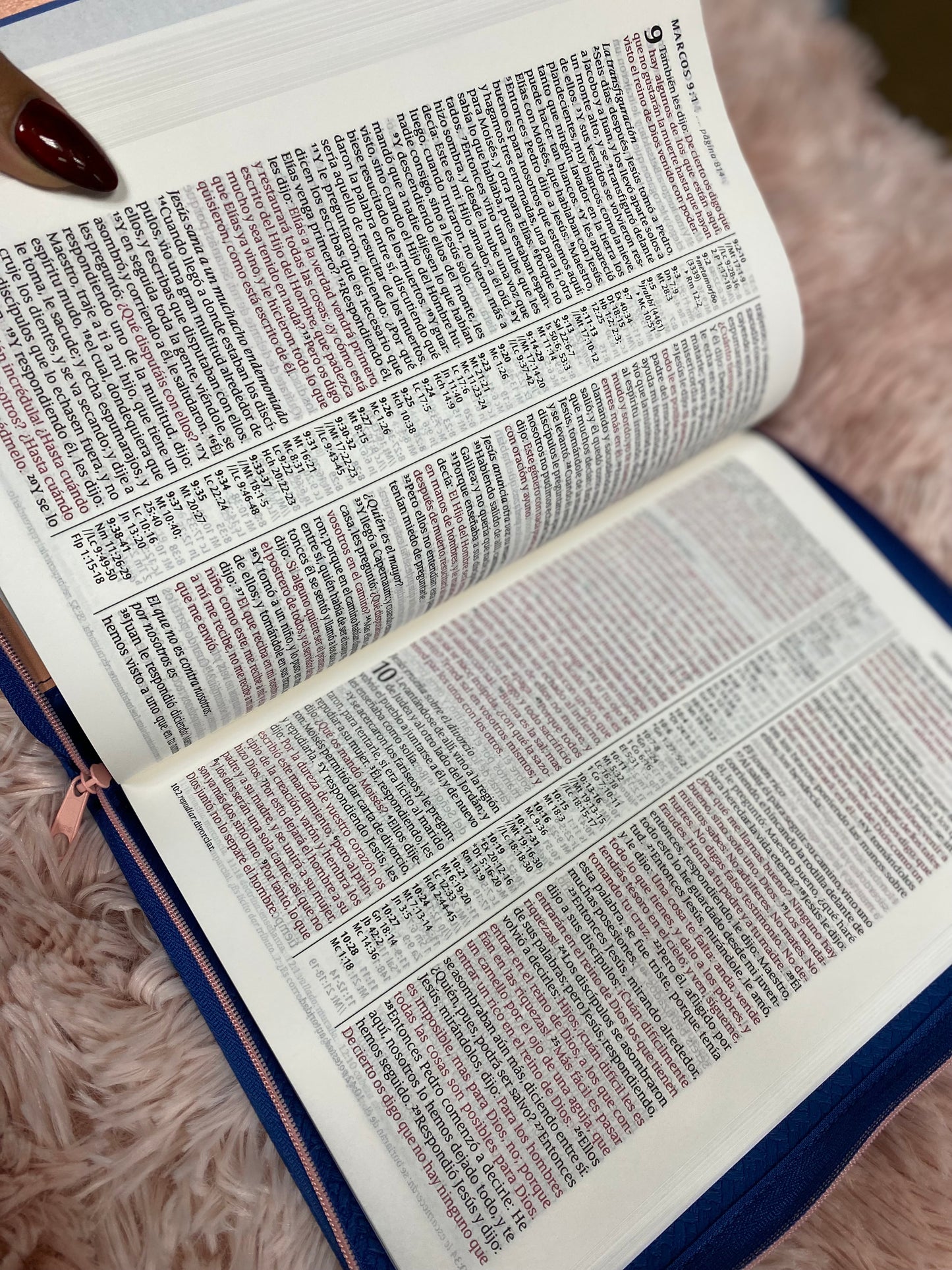 Biblia con cierre letra grande ultrafina palabras de Jesús en rojo versión RV1960