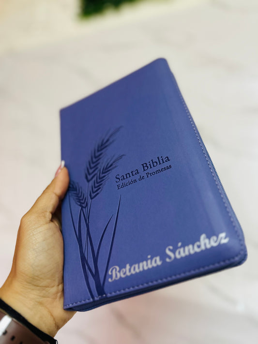 Biblia RV1960 de promesas con cierre letra grande 12 puntos + personalizado