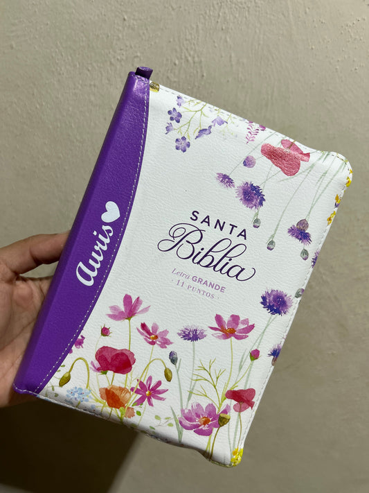 Biblia RV1960 letra grande 11 puntos con cierre + personalizado