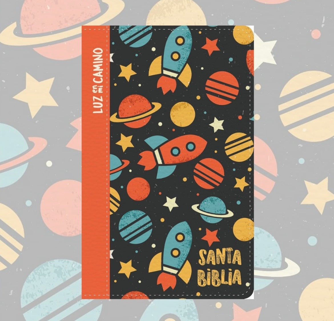 Biblia luz en mi camino versión NVI para jóvenes varón ilustrada letra mediana 8,5 puntos canto pintado símil piel tamaño compacto
