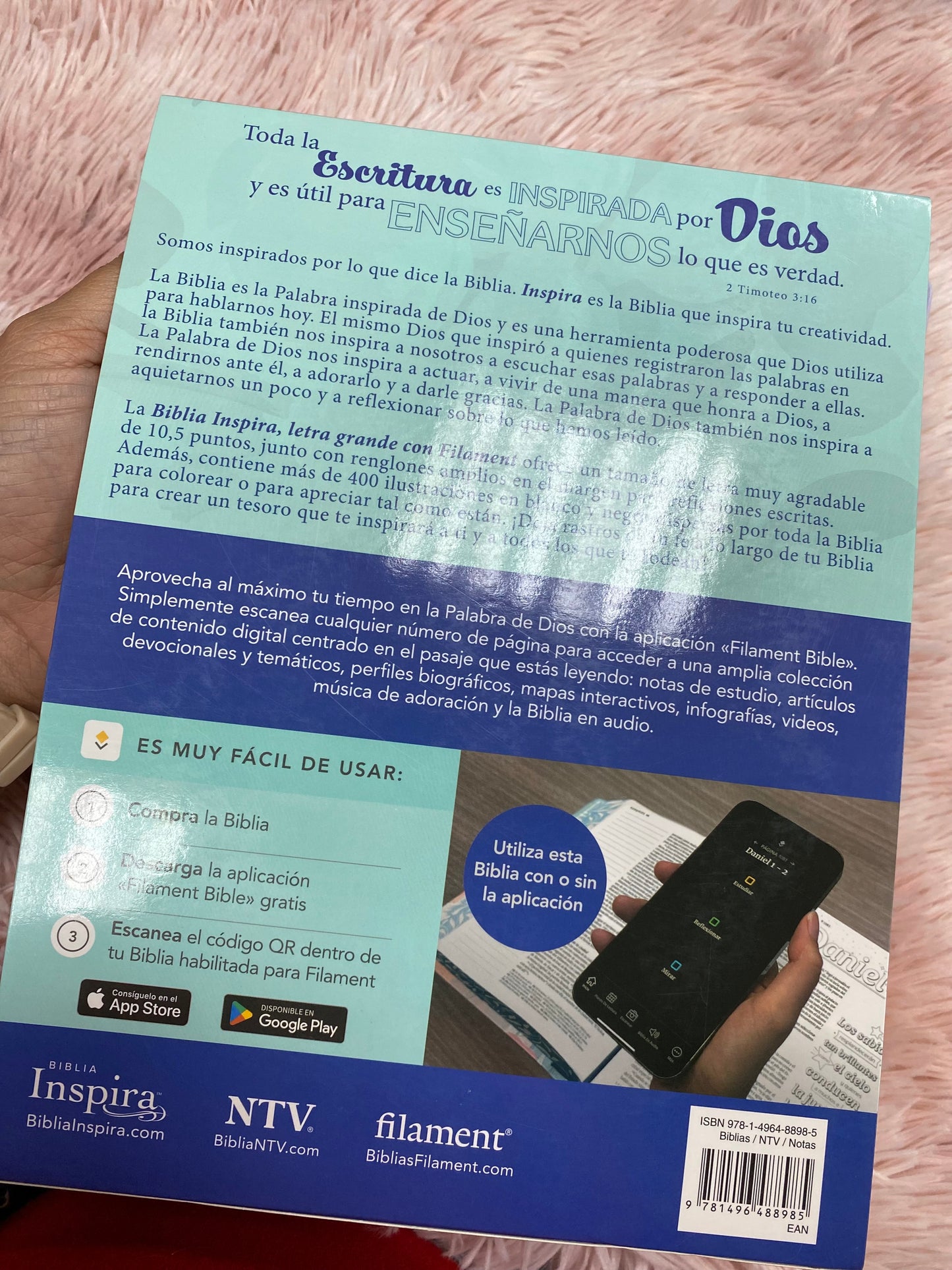 Biblia inspira artística versión NTV de letra grande