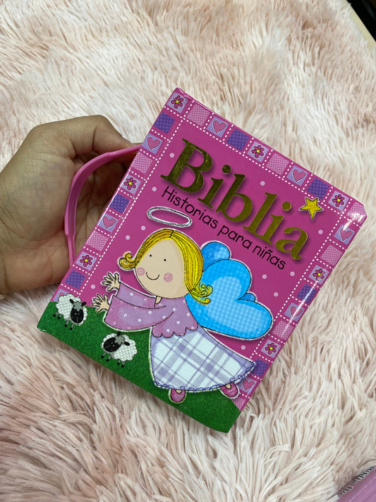 Biblia historias para niñas en material cartón duro