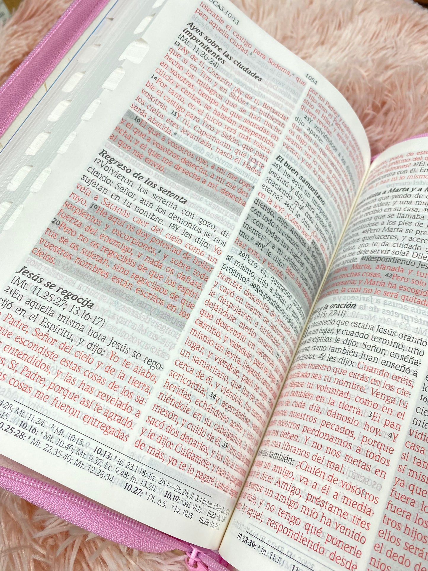 Biblia de promesas para la mujer letra gigante 13 puntos con cierre e índice palabras de Jesús en rojo
