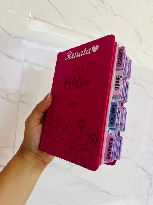 Biblia versión NVI letra grande + personalizado