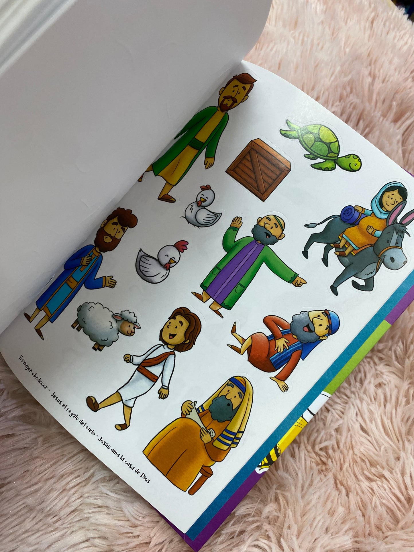 Historias de la súper biblia con stickers e ilustraciones para colorear la biblia