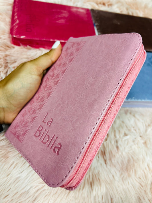 Biblia mediana tamaño compacta con cierre versión TLA letras grandes canto pintado