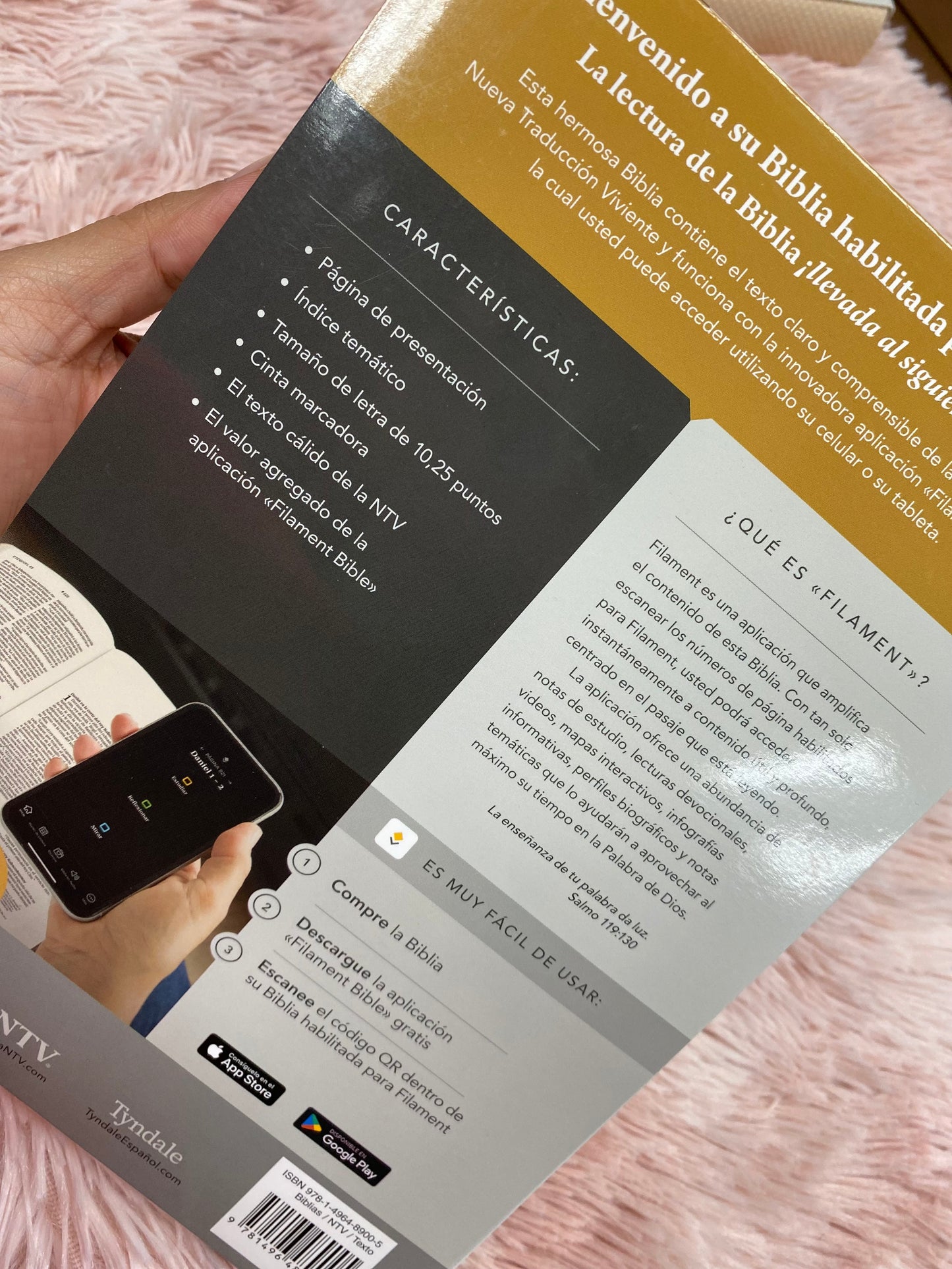 Biblia versión NTV de letra grande en símil piel