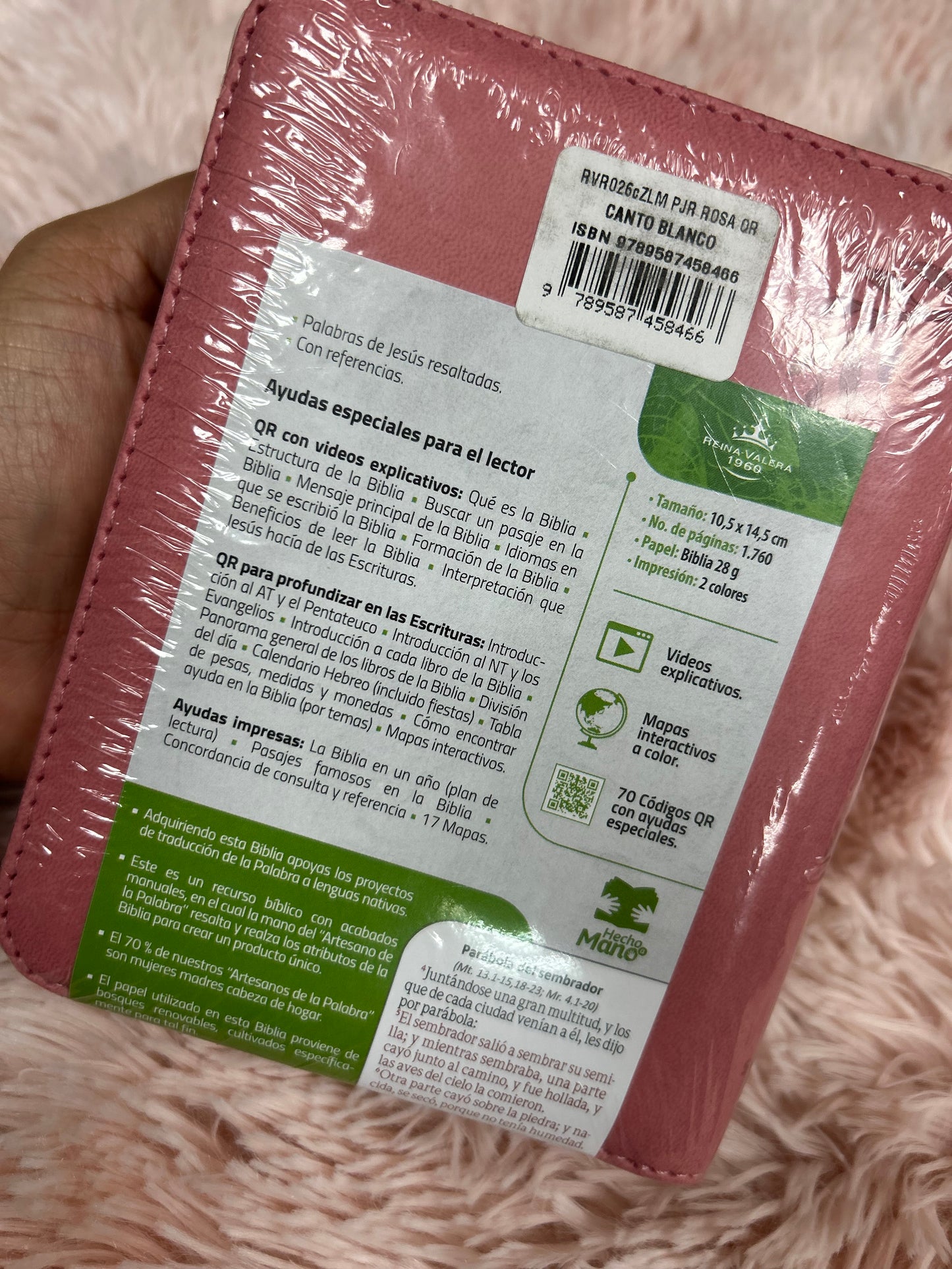 Biblia de bolsillo con cierre simil piel versión RV1960