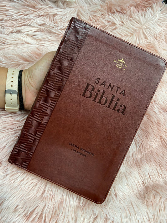 Biblia letra gigante de 14 puntos con canto dorado en símil piel versión RV1960 con concordancia